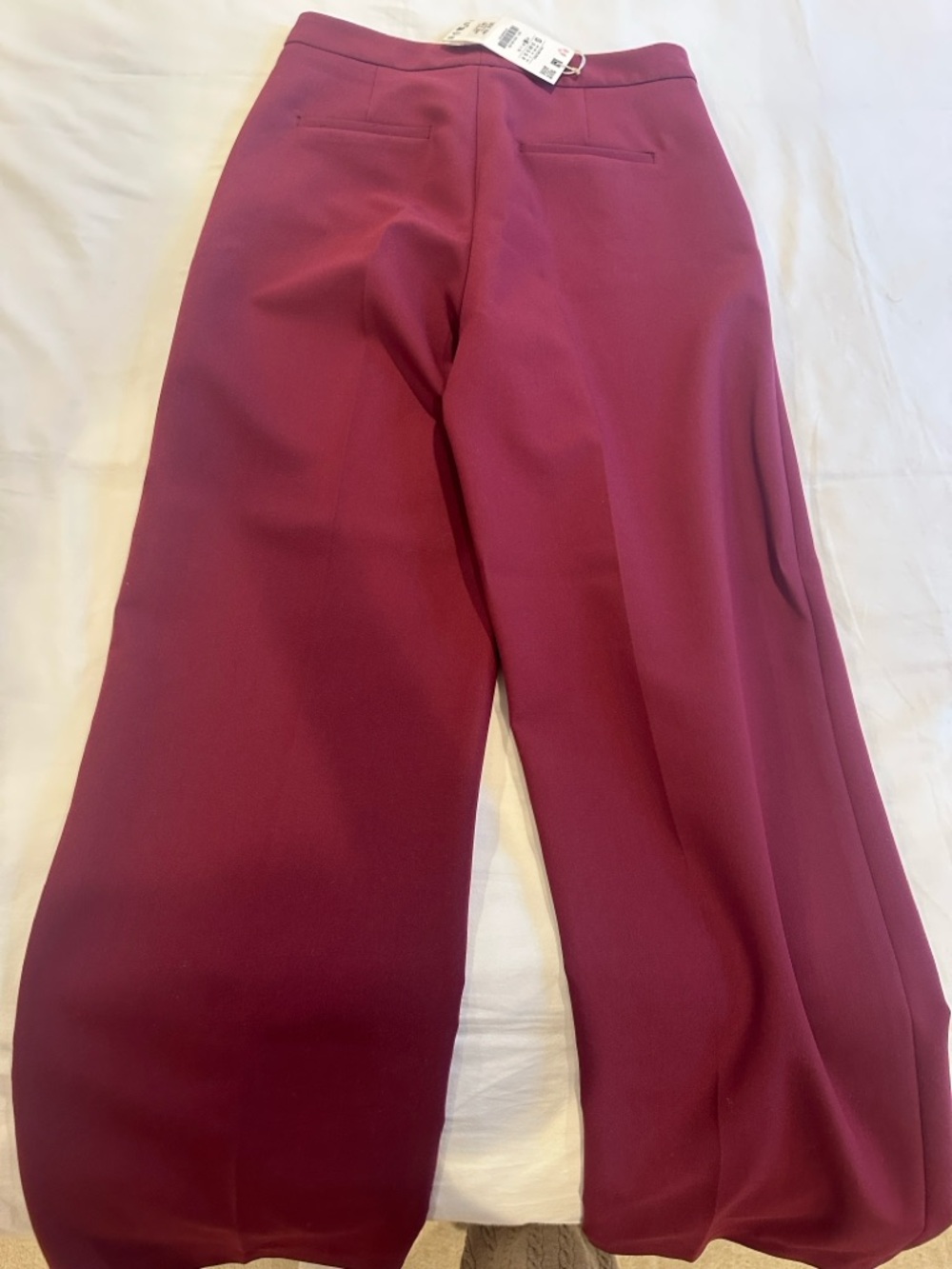 Zara feather cuff blazer XS and pants S set in burgundy - Picture 11 of 12
